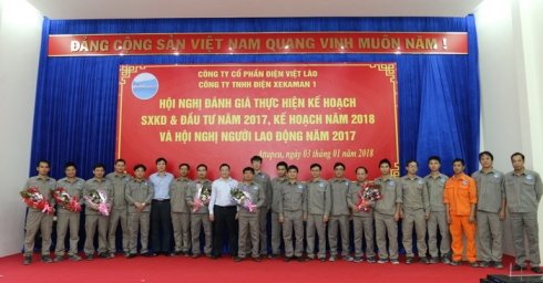 Công ty TNHH Điện Xekaman 1 tổ chức Hội nghị đánh giá thực hiện Kế hoạch sản xuất kinh doanh và đầu tư năm 2017, triển khai Kế hoạch năm 2018 và Hội nghị Người lao động năm 2017